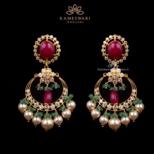 Exquisite Chandbali Bead Earrings | Kameswari Jewellers