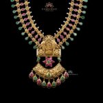 Dazzling Ruby & Emerald Haram | Kameswari Jewellers