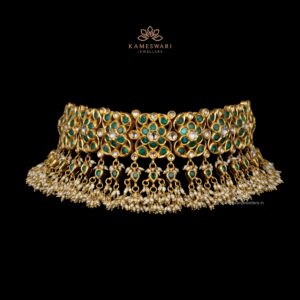 Dazzling Ruby & Emerald Haram | Kameswari Jewellers