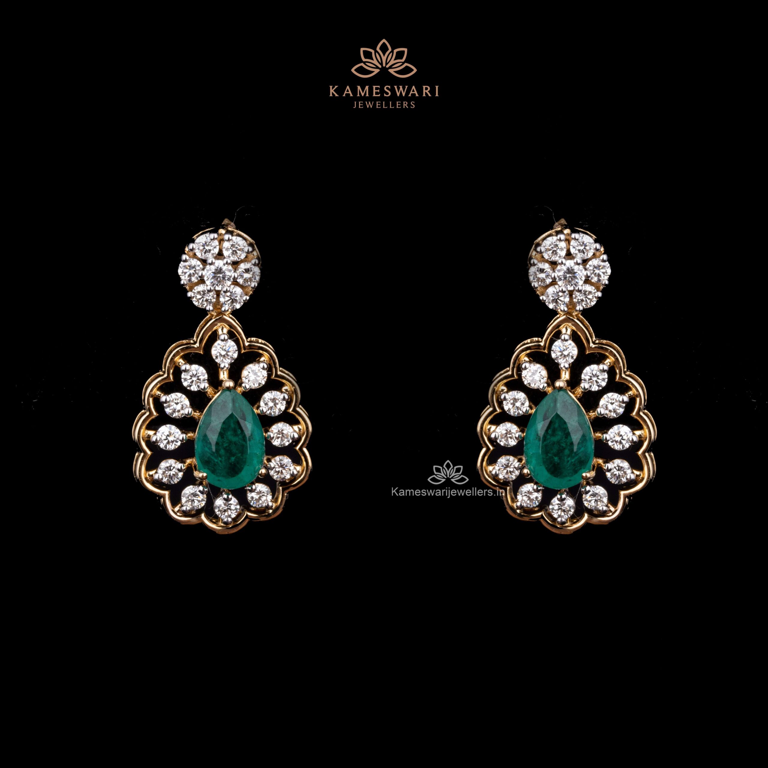 2in1 Diamond Detachable MultiJhumkis in Rose Gold | Kameswari Jewellers