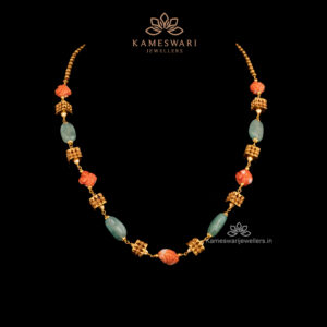 Elegant Beeds and gold Chain | Kameswari Jewellers