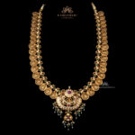 Pachi Kasu Haram with Intricate Pendant and Gemstone Embellishments