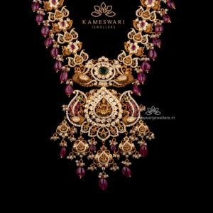 Majestic Pachi Haram with Ruby Beeds and Floral Grace