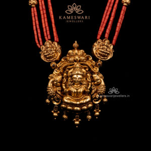Antique Laxmi Haram with Coral Strings | Kameswari Jewellers