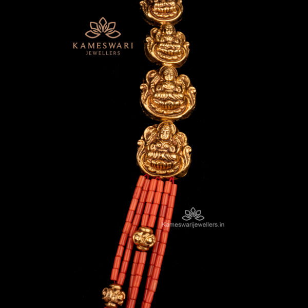 Antique Laxmi Haram with Coral Strings | Kameswari Jewellers