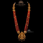 Antique Laxmi Haram with Coral Strings | Kameswari Jewellers