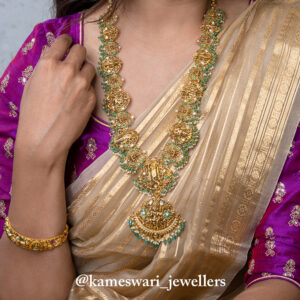 Traditional Pachi 2 in 1 Ramparivar Haram and Necklace | Kameswari Jewellers