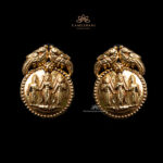 Traditional Temple Design Gold Earrings by Kameswari Jewellers